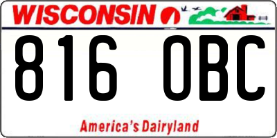 WI license plate 816OBC