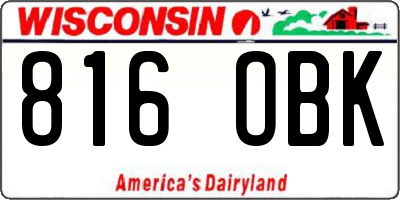 WI license plate 816OBK