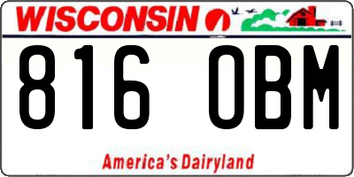 WI license plate 816OBM
