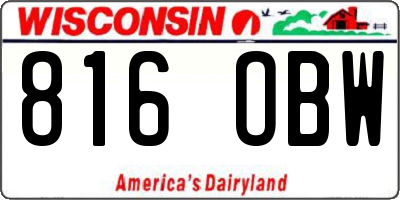 WI license plate 816OBW