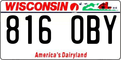 WI license plate 816OBY