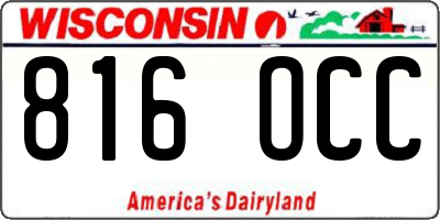 WI license plate 816OCC