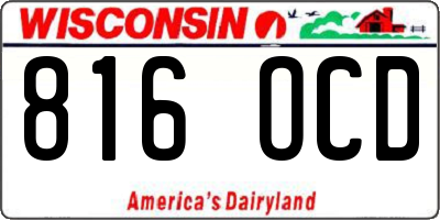 WI license plate 816OCD
