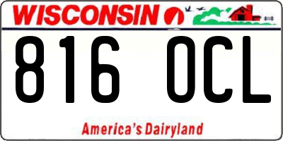 WI license plate 816OCL