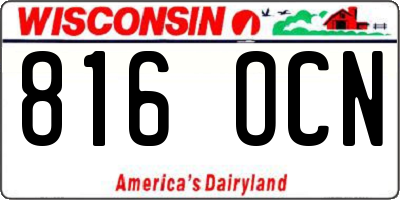 WI license plate 816OCN