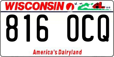WI license plate 816OCQ