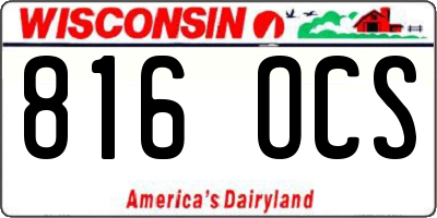 WI license plate 816OCS