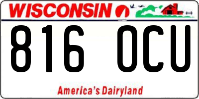 WI license plate 816OCU