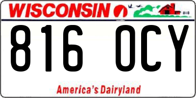 WI license plate 816OCY