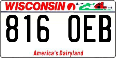 WI license plate 816OEB