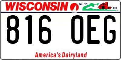 WI license plate 816OEG
