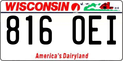 WI license plate 816OEI