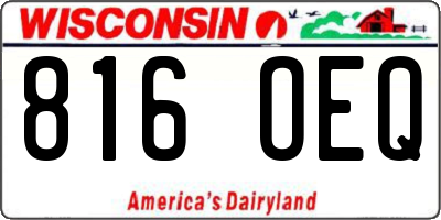 WI license plate 816OEQ