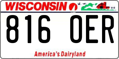 WI license plate 816OER