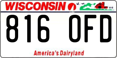 WI license plate 816OFD