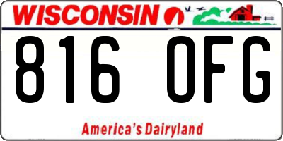 WI license plate 816OFG