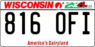 WI license plate 816OFI