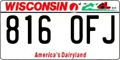 WI license plate 816OFJ