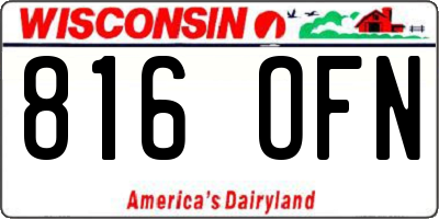 WI license plate 816OFN