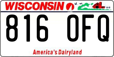 WI license plate 816OFQ