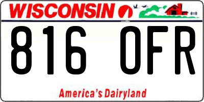 WI license plate 816OFR