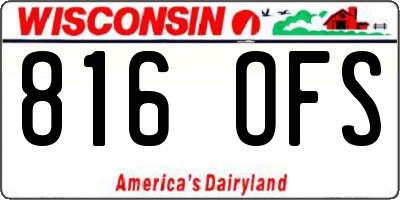 WI license plate 816OFS
