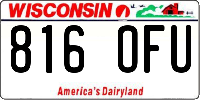 WI license plate 816OFU