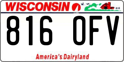 WI license plate 816OFV