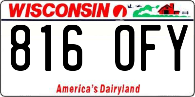 WI license plate 816OFY