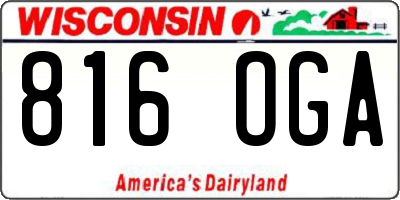 WI license plate 816OGA