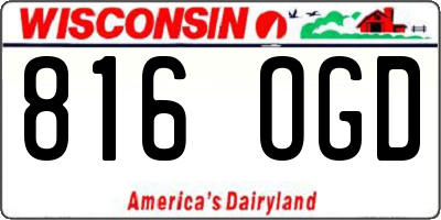 WI license plate 816OGD
