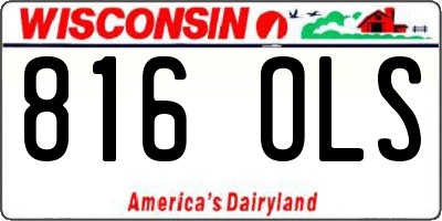 WI license plate 816OLS