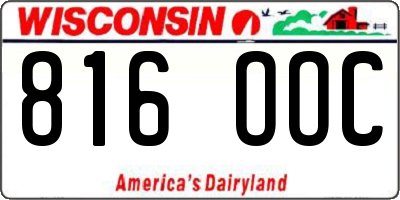 WI license plate 816OOC