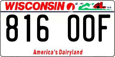 WI license plate 816OOF