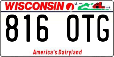 WI license plate 816OTG