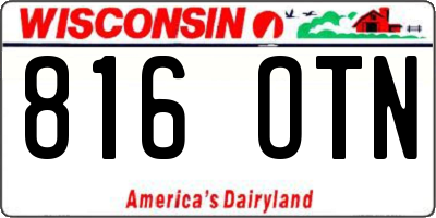 WI license plate 816OTN