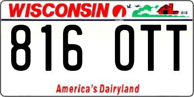 WI license plate 816OTT