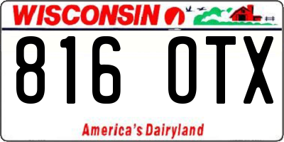 WI license plate 816OTX