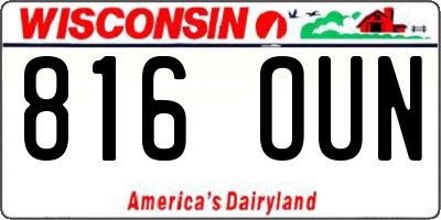 WI license plate 816OUN