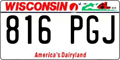 WI license plate 816PGJ