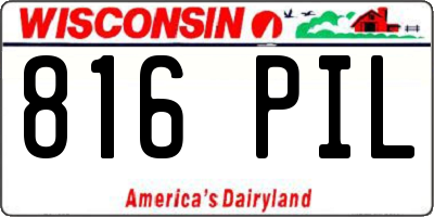 WI license plate 816PIL