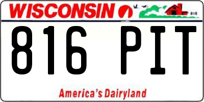 WI license plate 816PIT