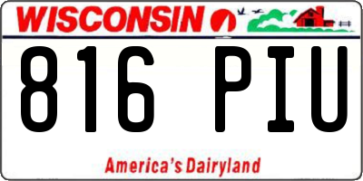 WI license plate 816PIU