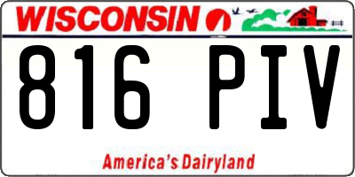 WI license plate 816PIV