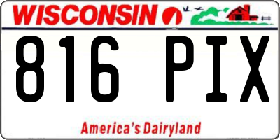WI license plate 816PIX