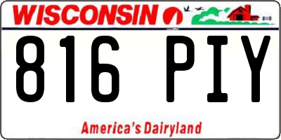 WI license plate 816PIY