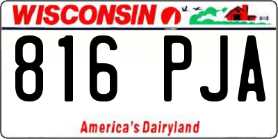 WI license plate 816PJA