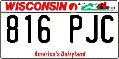 WI license plate 816PJC