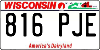 WI license plate 816PJE