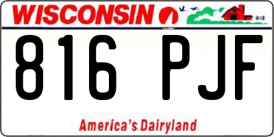 WI license plate 816PJF